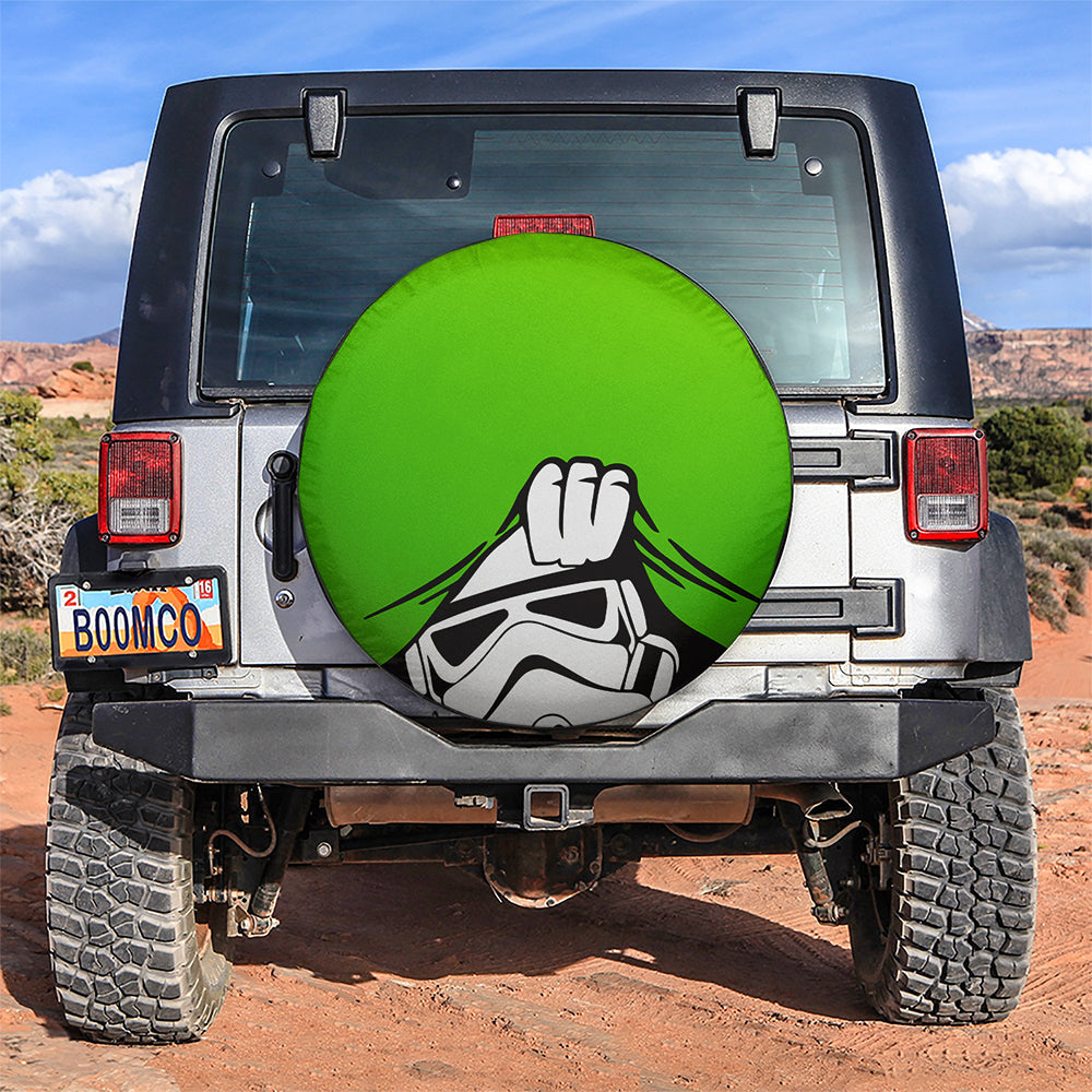 Stormtrooper Peek A Boo Funny Green Jeep Car Spare Tire Covers Gift For Campers Nearkii