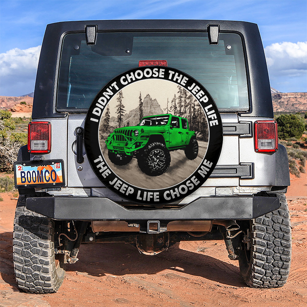 The Jeep Life Chose Me Green Jeep Car Spare Tire Covers Gift For Campers Nearkii