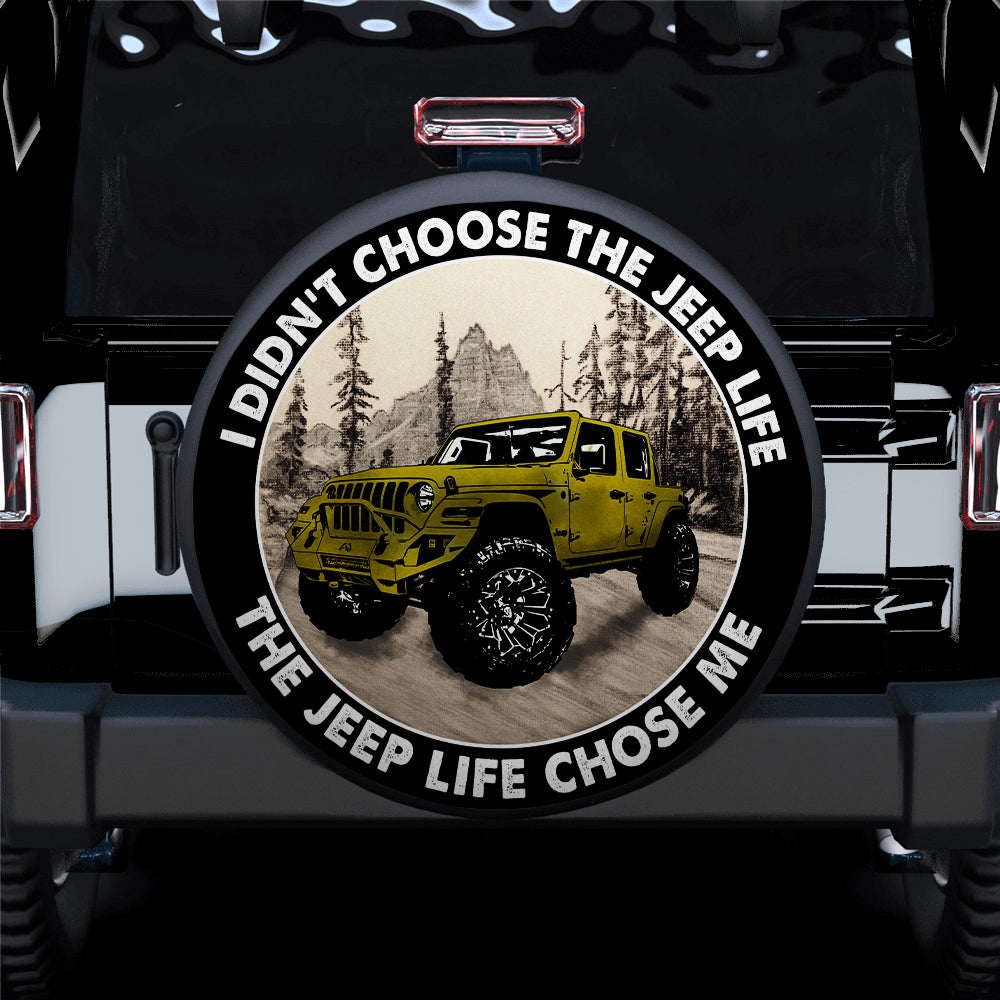 The Jeep Life Chose Me Yellow Jeep Car Spare Tire Covers Gift For Campers Nearkii