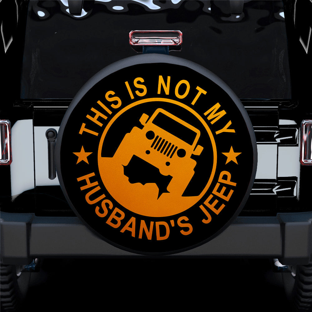 This Is Not My Husband Jeep Orange Car Spare Tire Covers Gift For Campers Nearkii