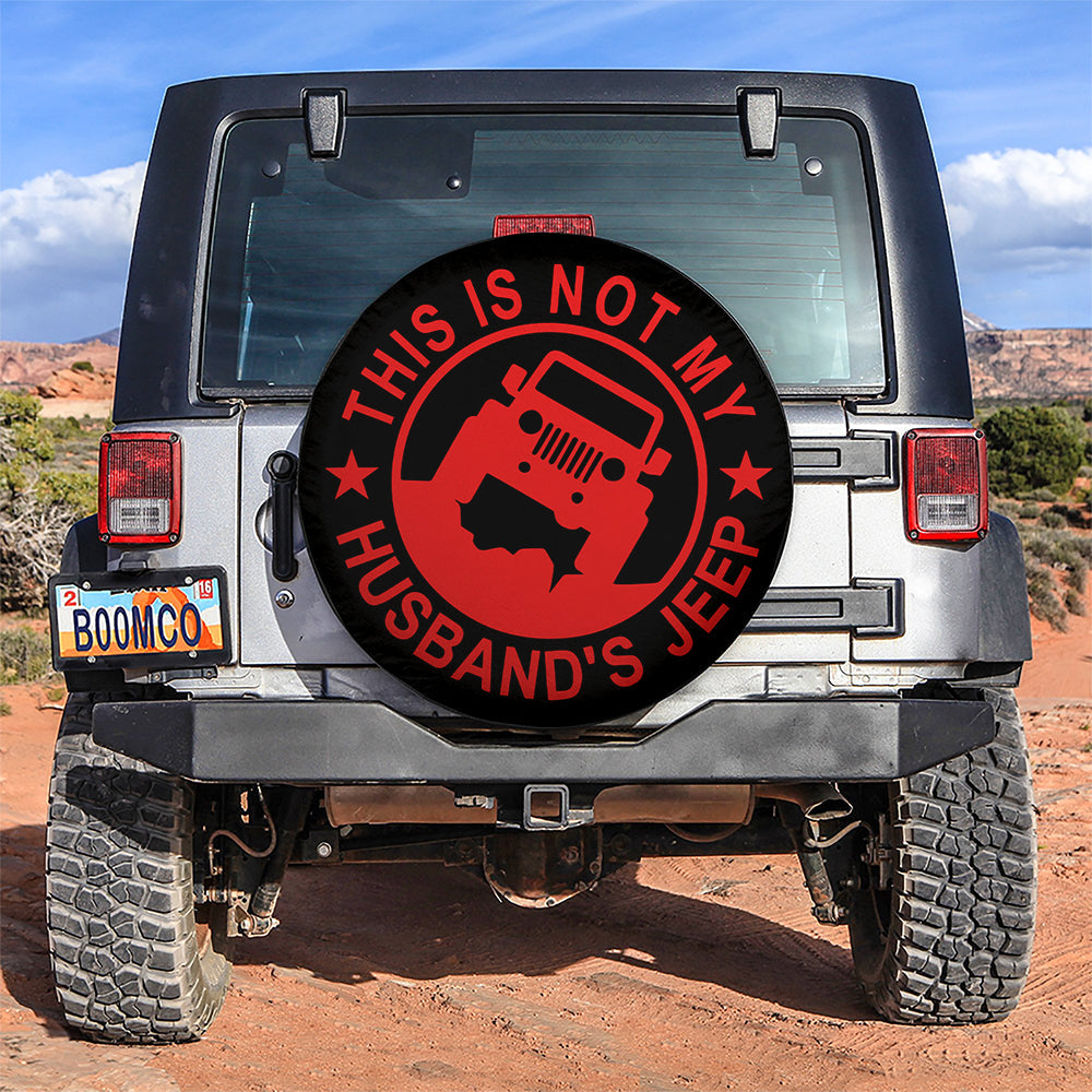 This Is Not My Husband Jeep Red Car Spare Tire Covers Gift For Campers Nearkii