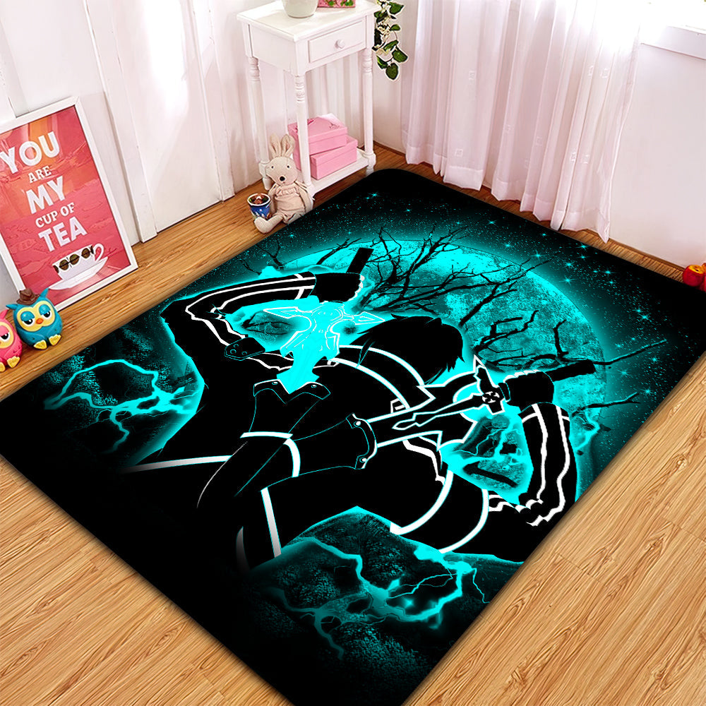 Kirito Sword Art Online SAO Moonlight Rug Carpet Rug Home Room Decor Nearkii