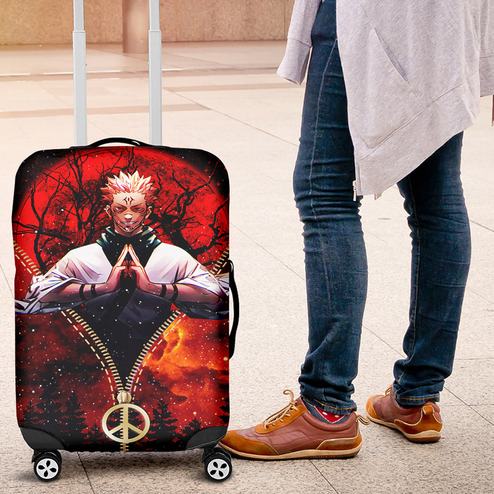 Sukuna Jujutsu Kaisen Darkness Hippie Galaxy Zipper Luggage Cover Suitcase Protector Nearkii