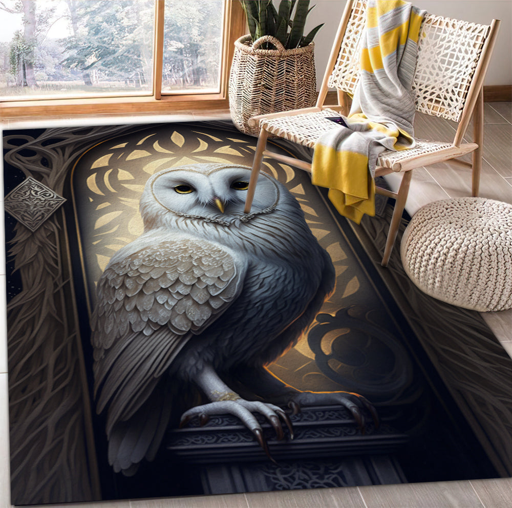 White Owl Carpet Rug Home Room Decor Nearkii