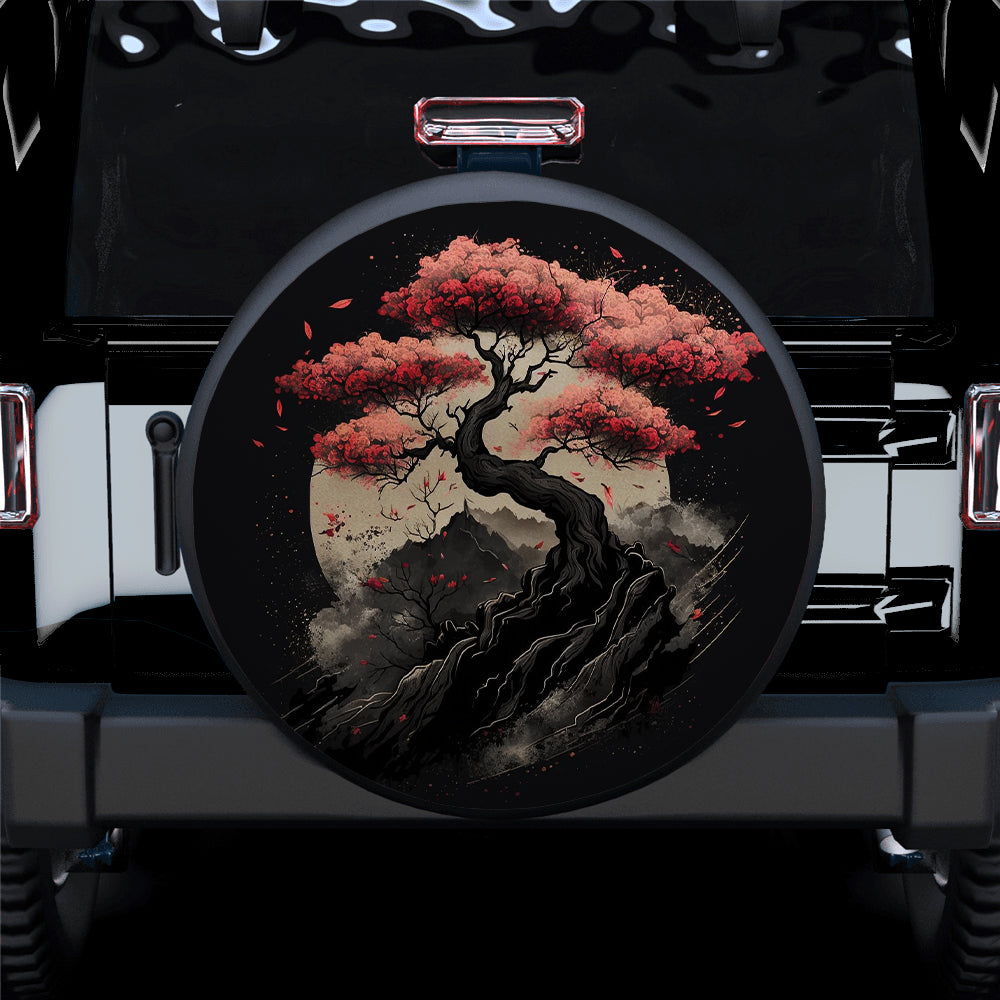 Cherry Blossoms Bonsai Tree Japanese Style Car Spare Tire Covers Gift For Campers Nearkii