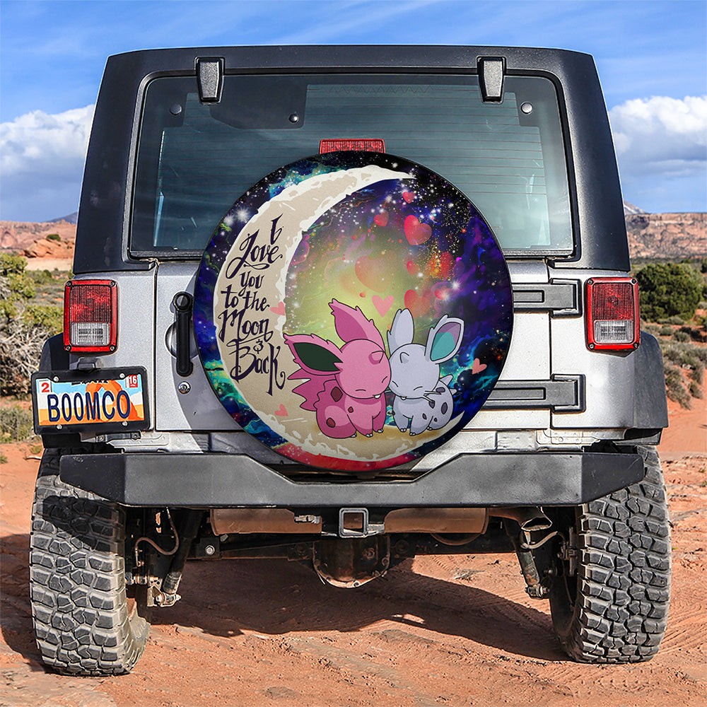 Couple Pokemon Love You To The Moon Galaxy Car Spare Tire Covers Gift For Campers Nearkii