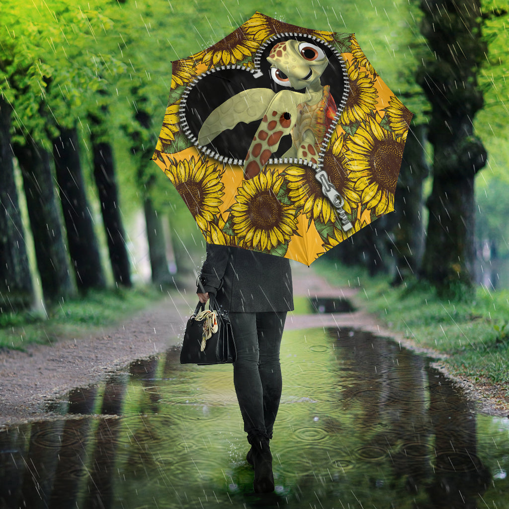 Turtle Sunflower Zipper Umbrella Nearkii