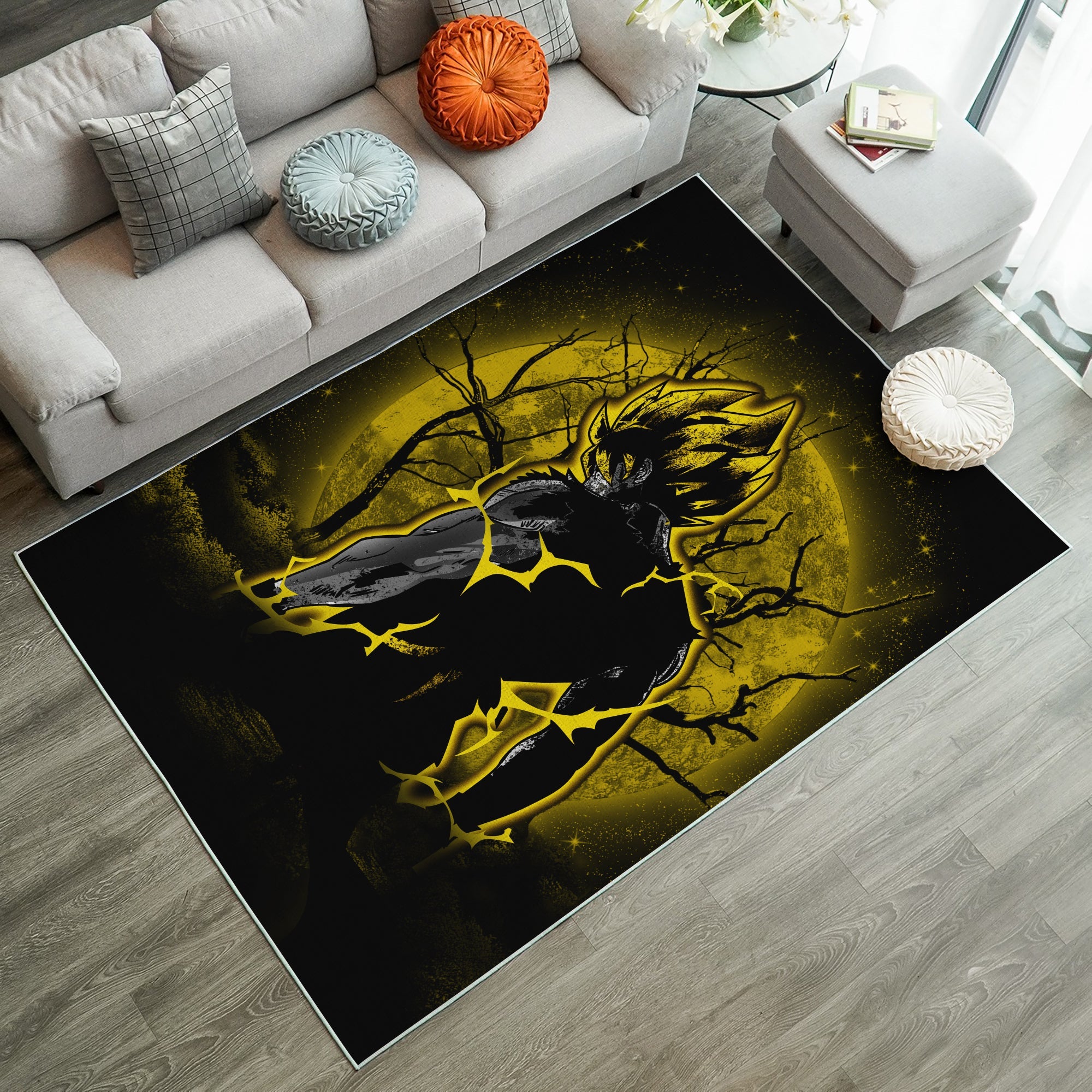 Goku Super Saiyan Moonlight Rug Carpet Rug Home Room Decor Nearkii