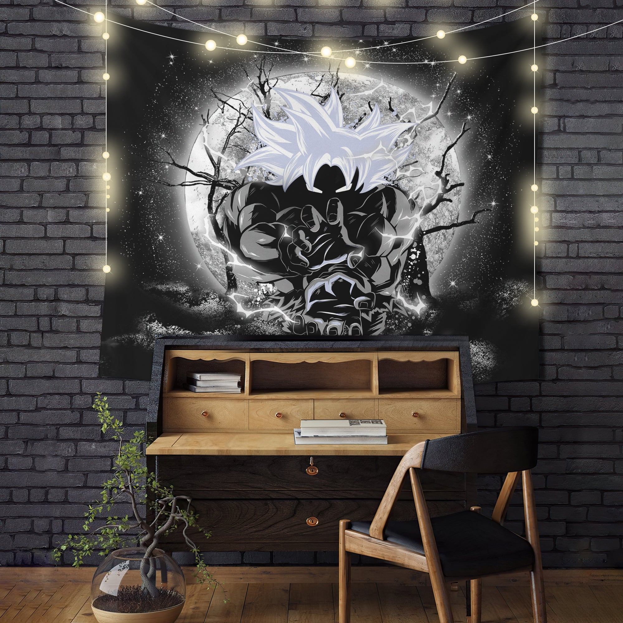 Goku Ultra Instinct Dragon Ball Moonlight Tapestry Room Decor Nearkii