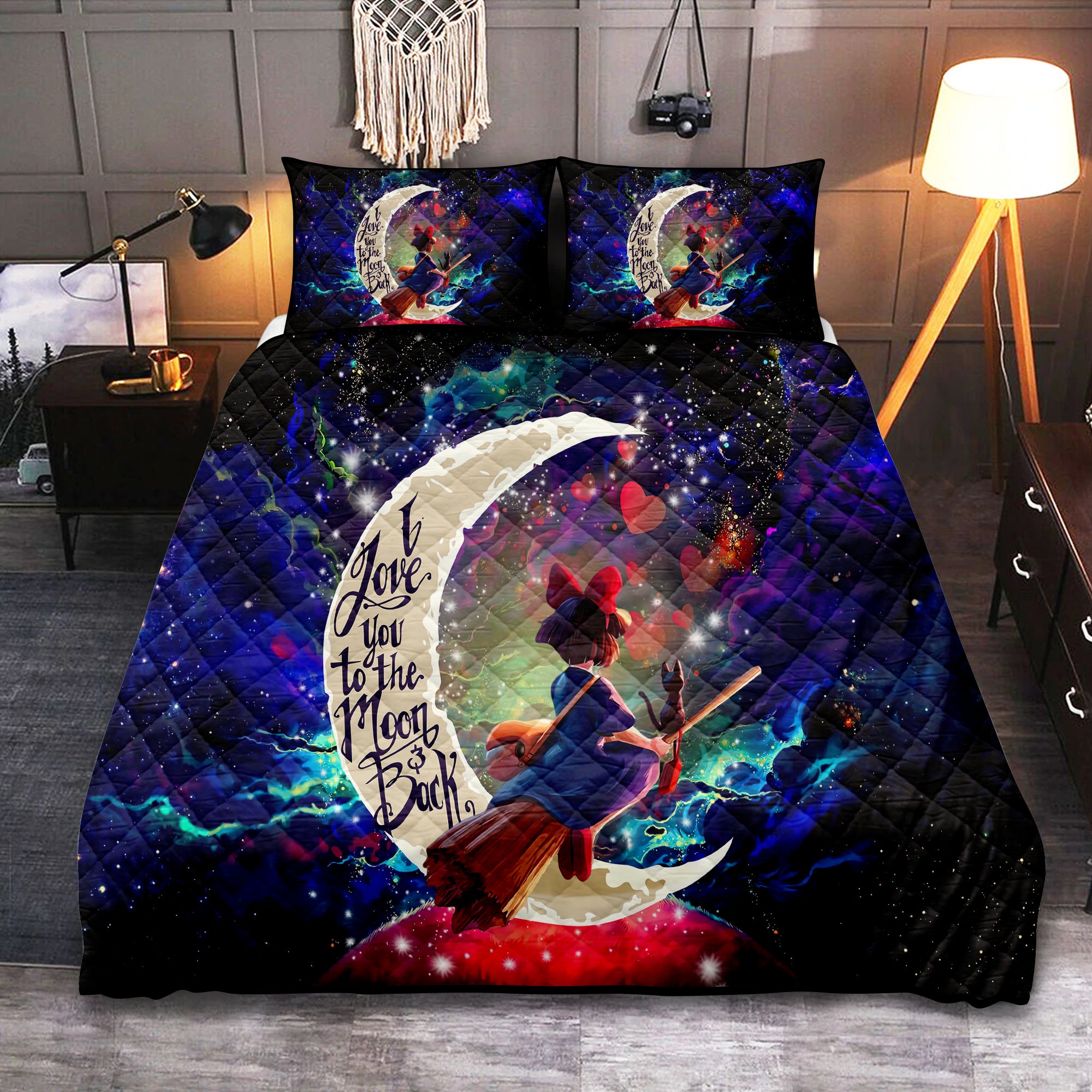 Kiki's Delivery Service Ghibli Studio Love You To The Moon Galaxy Quilt Bed Sets Nearkii