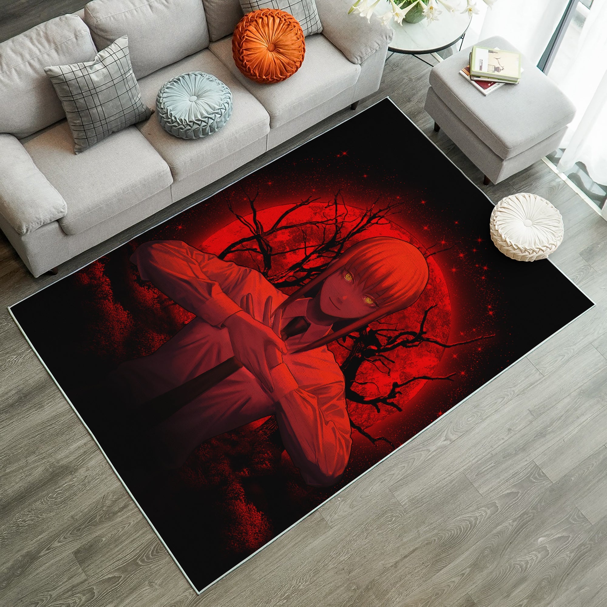 Makima Chainsaw Man Anime Moonlight Rug Carpet Rug Home Room Decor Nearkii