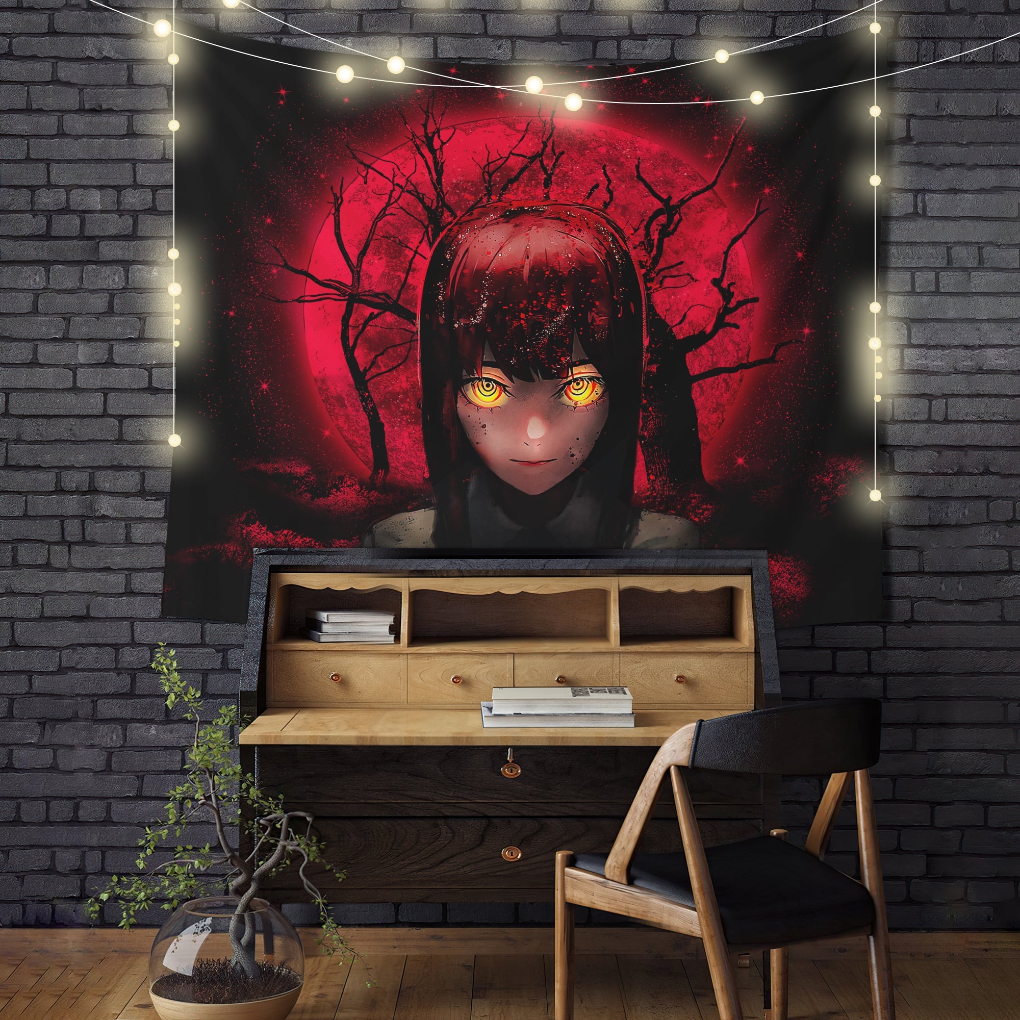 Makima Chainsaw Man Moonlight Tapestry Room Decor Nearkii