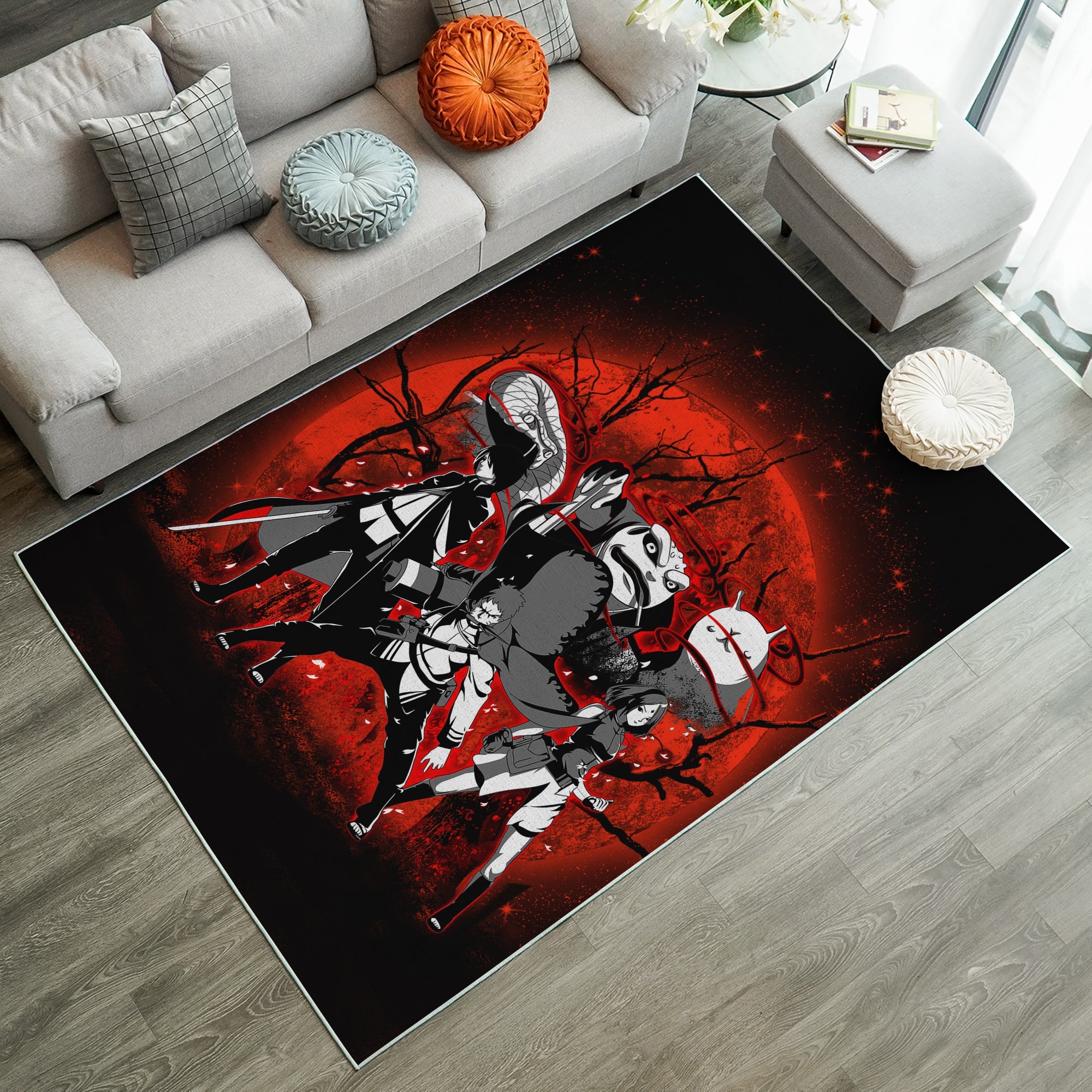 Naruto Sasuke Sakura Team 7 Moonlight Rug Carpet Rug Home Room Decor Nearkii