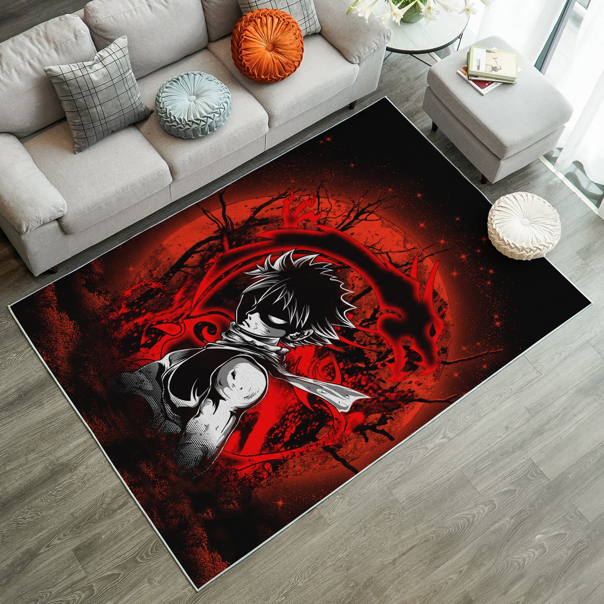 Natsu Dragonee Fairy Tale Moonlight Rug Carpet Rug Home Room Decor Nearkii