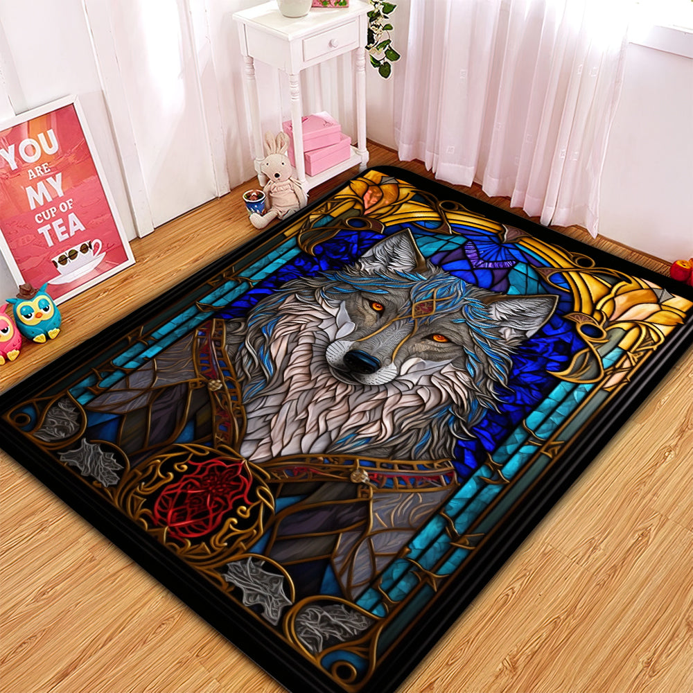 Wolf Gothic Glass Carpet Rug Home Room Decor Nearkii