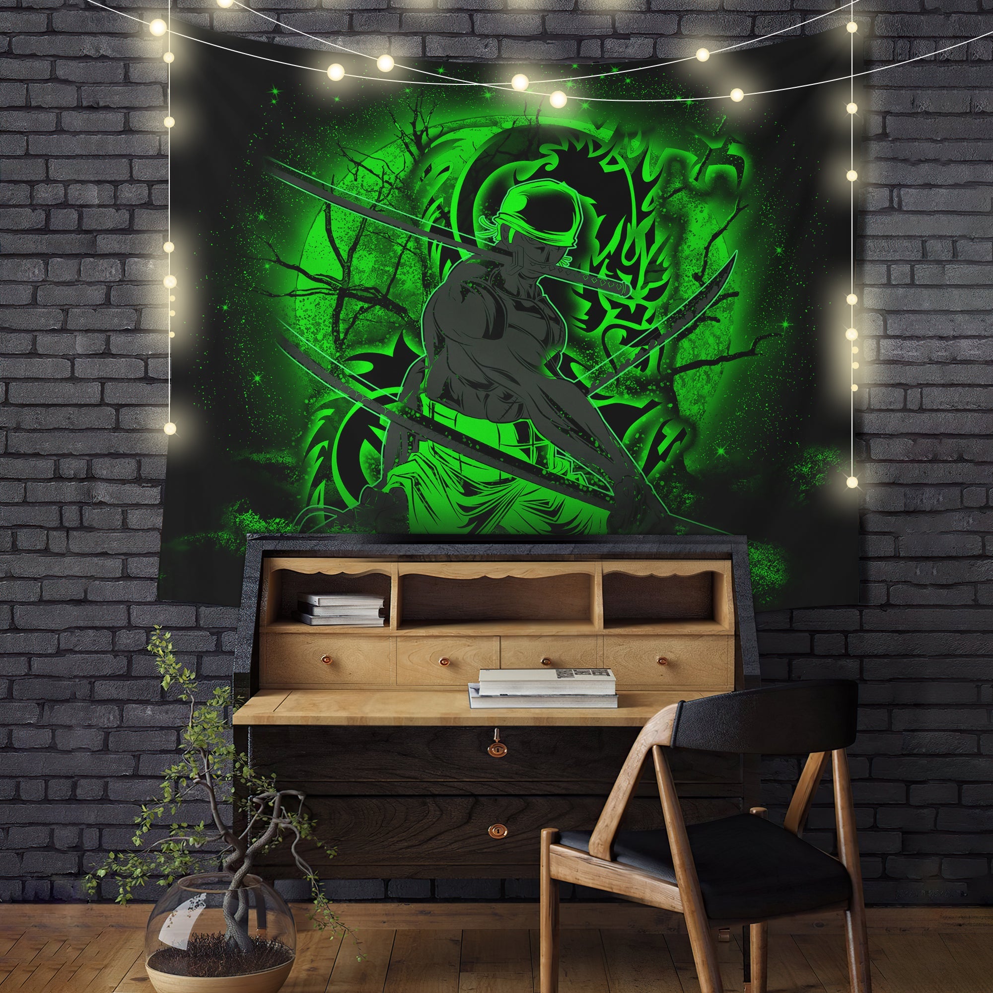 Zoro One Piece Moonlight Tapestry Room Decor Nearkii