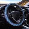 Blue Paisley Bandana Pattern Print Car Steering Wheel Cover Nearkii