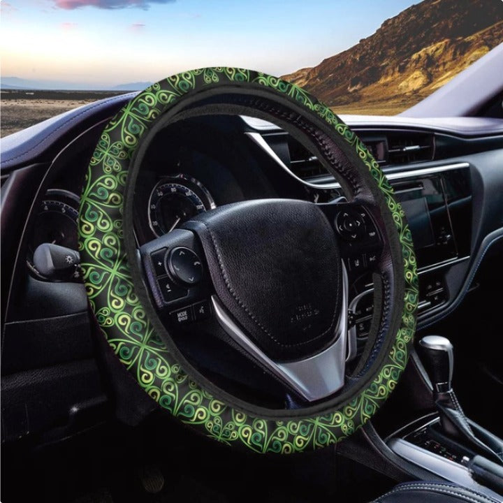 Irish Celtic Symbol Pattern Print Premium Car Steering Wheel Cover Nearkii