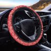 Red Paisley Bandana Pattern Print Car Steering Wheel Cover Nearkii