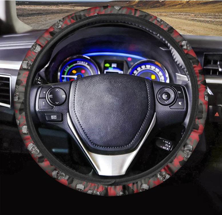 Horror Frankenstein Pattern Print Car Steering Wheel Cover Nearkii