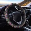 Hippie Peace Sign And Love Pattern Print Car Steering Wheel Cover Nearkii