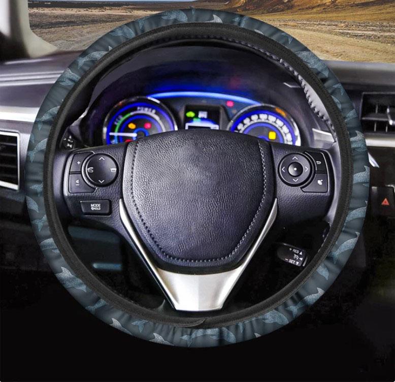 Dolphin Dot Pattern Print Car Steering Wheel Cover Nearkii