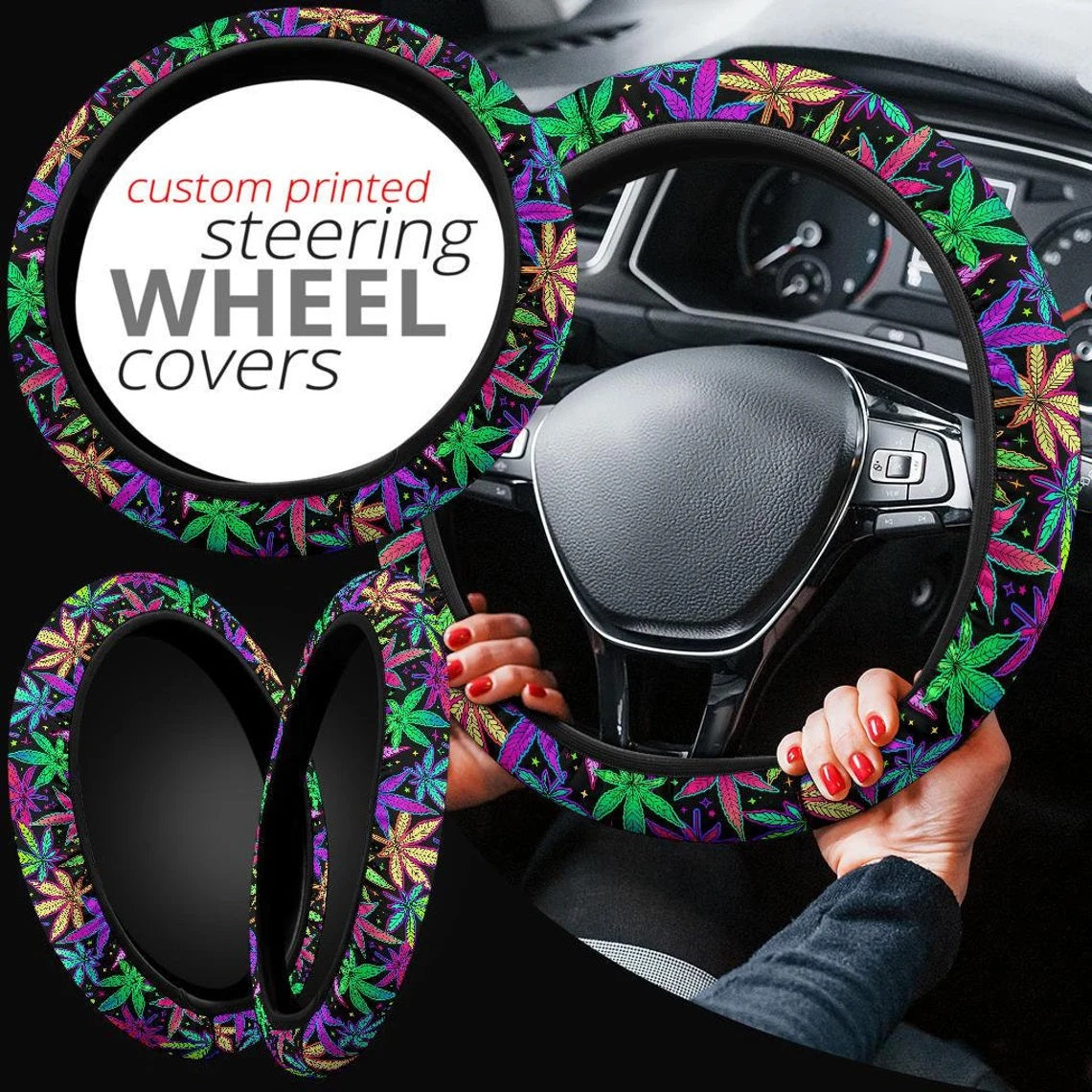 Marijuana Car Steering Wheel Cover Nearkii