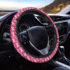 White And Pink Breast Cancer Print Car Steering Wheel Cover Nearkii