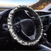 White And Grey Shark Pattern Print Car Steering Wheel Cover Nearkii