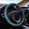 Turquoise Leopard Print Car Steering Wheel Cover Nearkii