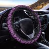 Purple And Black Halloween Bat Print Car Steering Wheel Cover Nearkii