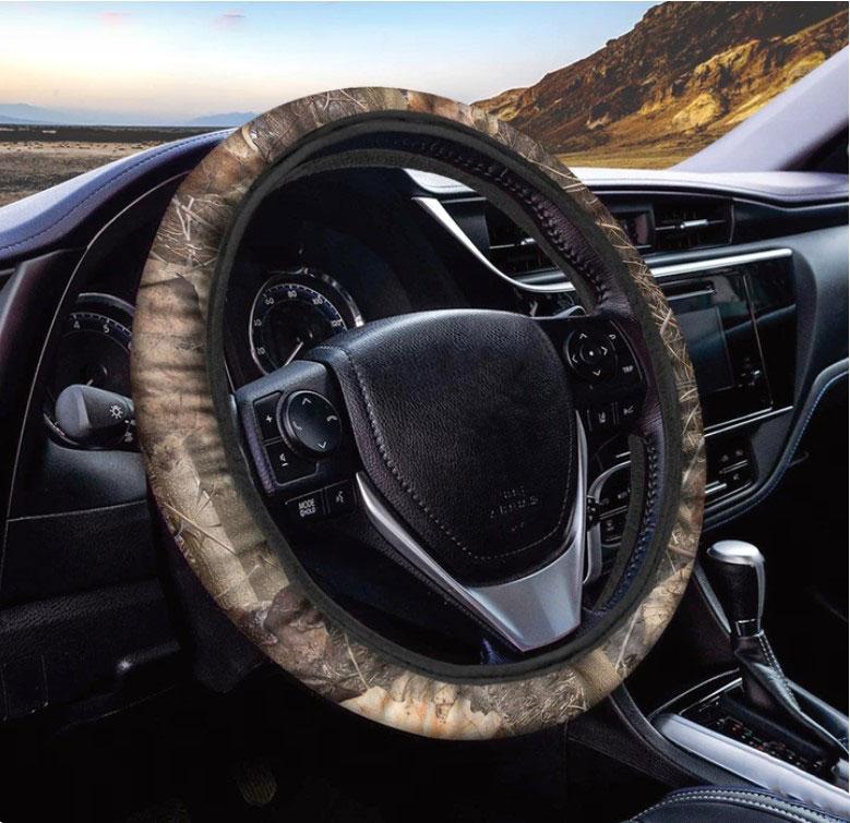 Hunting Camo Pattern Print Car Steering Wheel Cover Nearkii