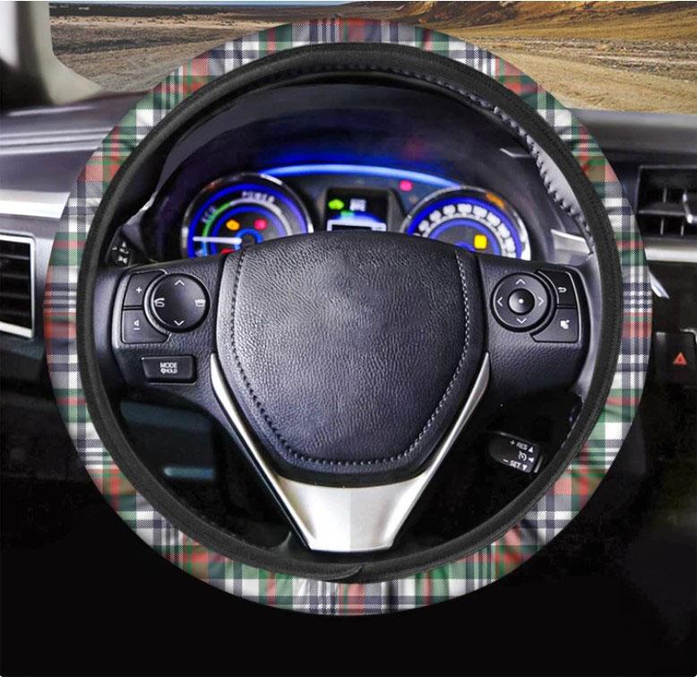 Christmas Madras Plaid Print Car Steering Wheel Cover Nearkii