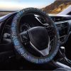 Blue Monarch Butterfly Wings Print Car Steering Wheel Cover Nearkii