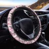 Pink Monarch Butterfly Pattern Print Car Steering Wheel Cover Nearkii