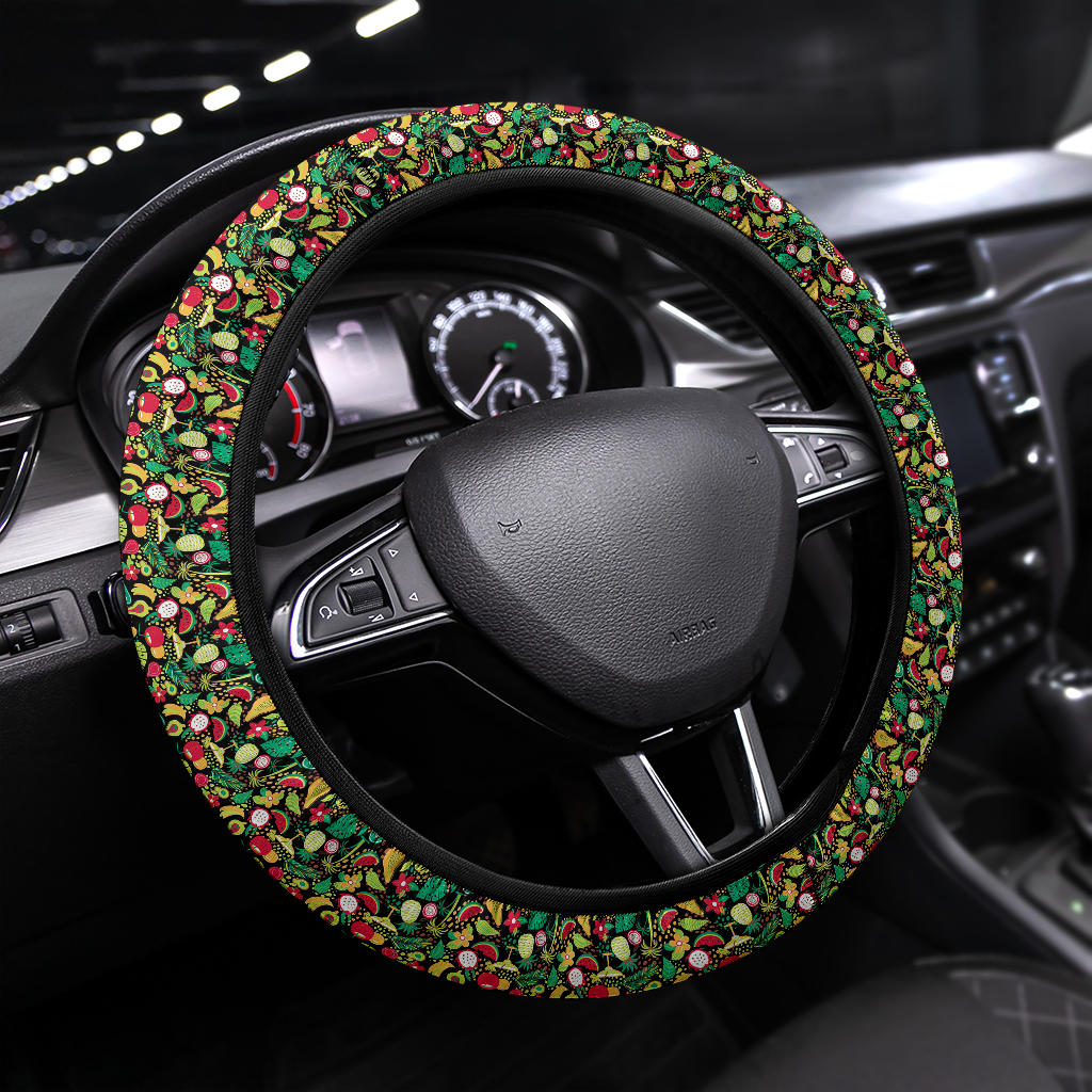 Hawaii Muster Mit Tropischen Fruchten Premium Car Steering Wheel Cover Nearkii