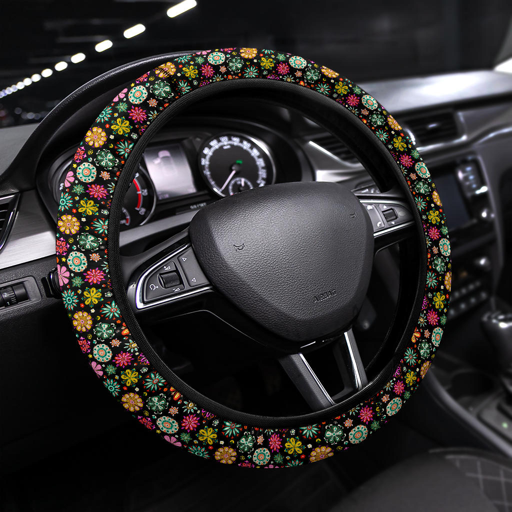 Flower Abstract Color Premium Car Steering Wheel Cover Nearkii