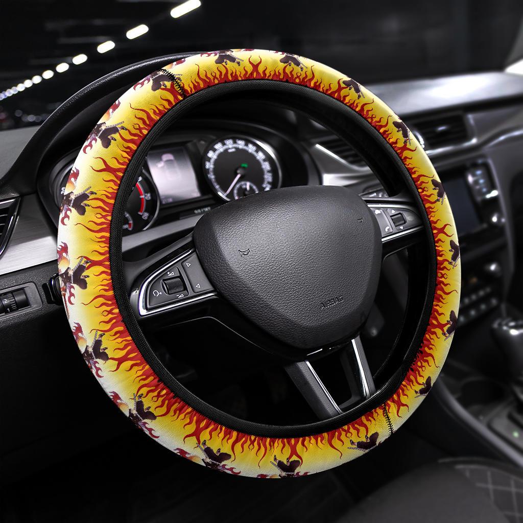 Rengoku Kyoxjuror Demon Slayer Anime Car Steering Wheel Cover 2 Nearkii