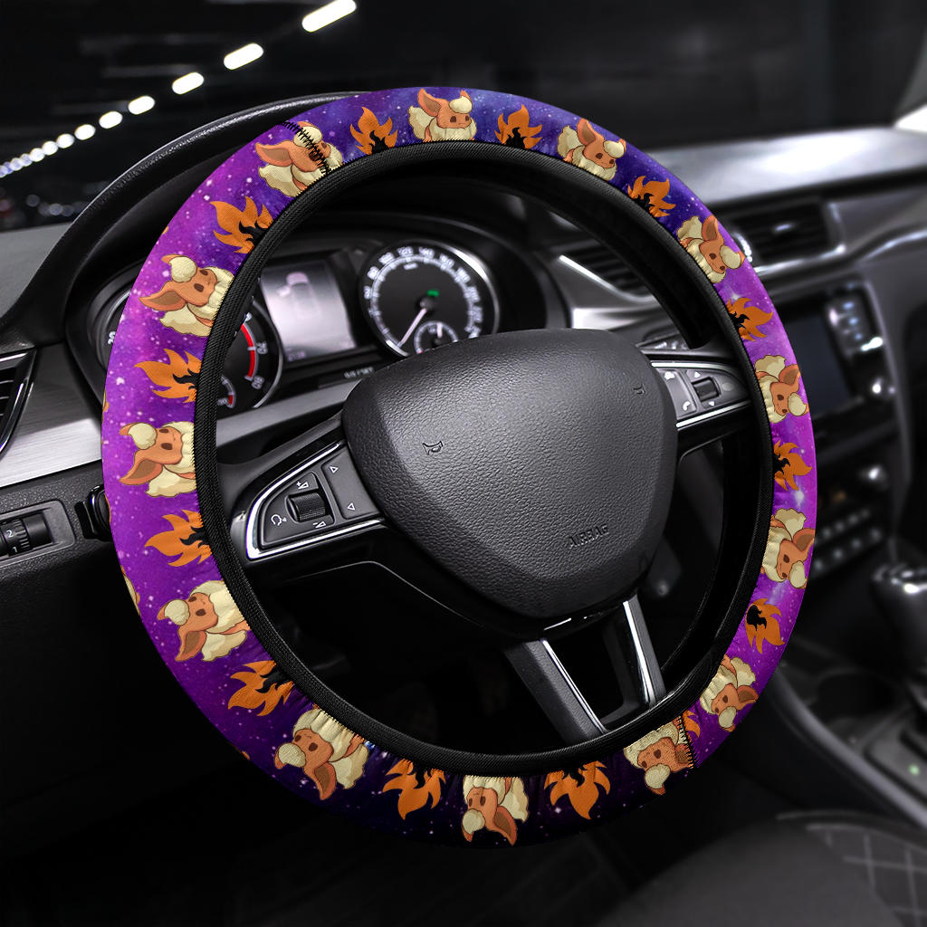 Pokemon Galaxy Flareon Eevee Evolution Car Steering Wheel Cover Nearkii