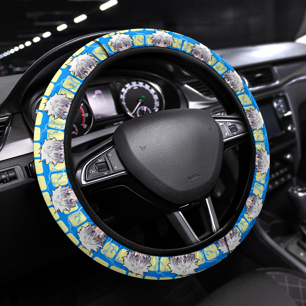 Hunter X Hunter Killua Zoldyck Lightning Anime Premium Custom Car Steering Wheel Cover Nearkii