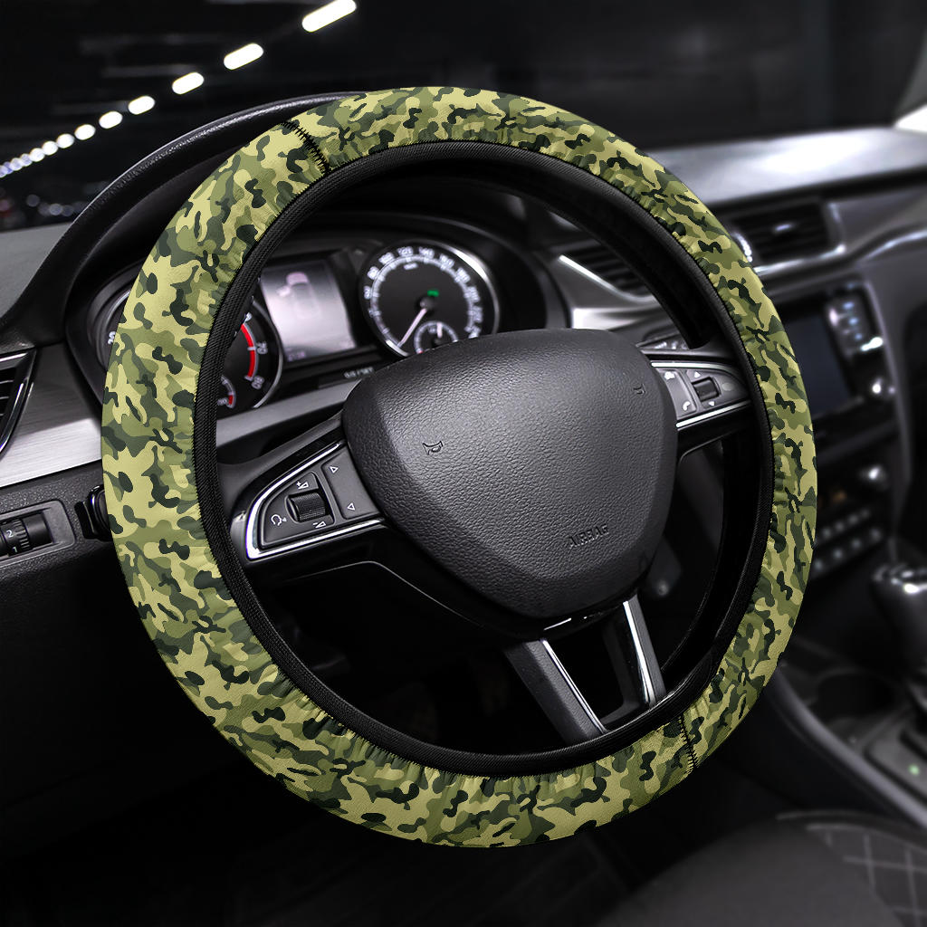 Camouflage Military US Army Green Premium Car Steering Wheel Cover Nearkii