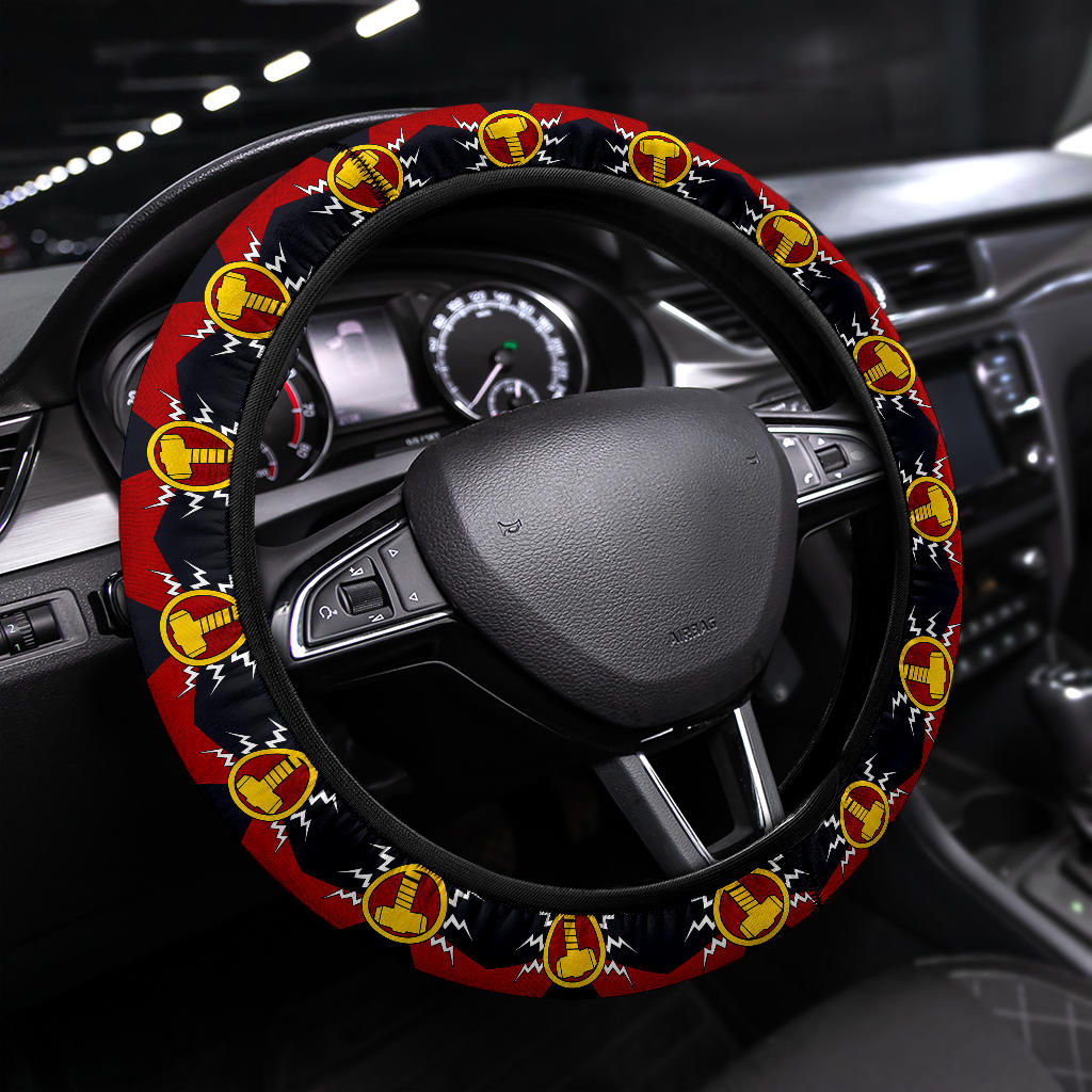 Thor Hammer Mjolnir Christmas Premium Custom Car Steering Wheel Cover Nearkii