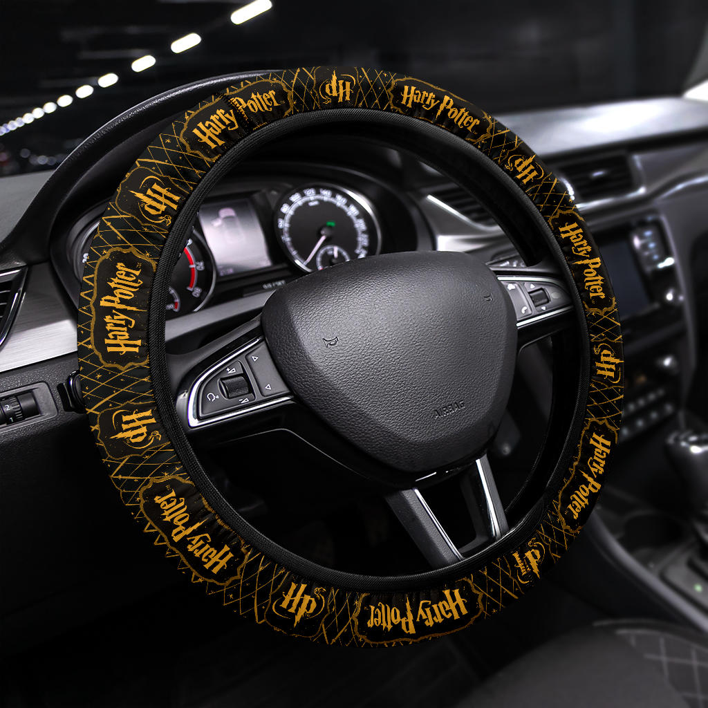 Harry Potter Farbic Yellow Pattern Premium Car Steering Wheel Cover Nearkii