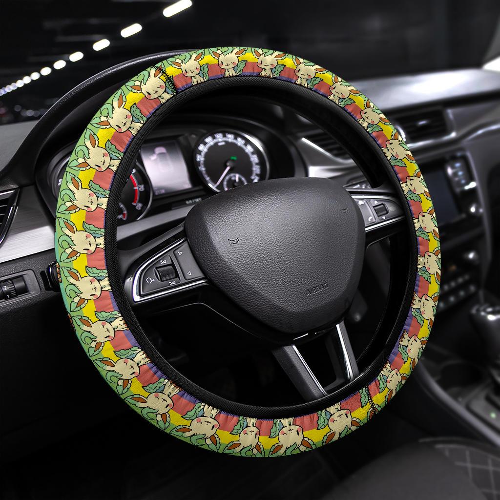 Leafeon Pokemon Anime Custom Car Steering Wheel Cover Nearkii