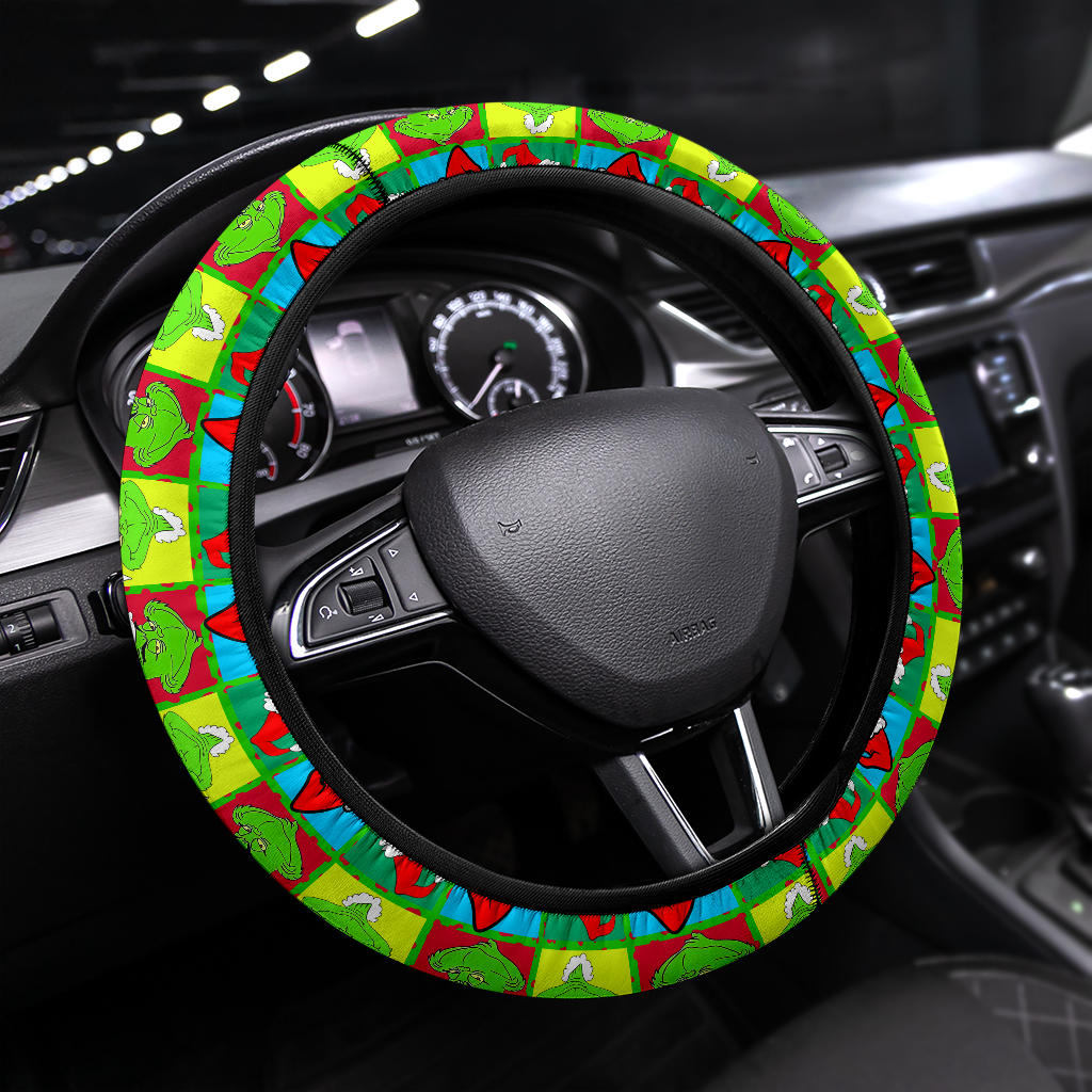 The Grinch Christmas Car Steering Wheel Cover