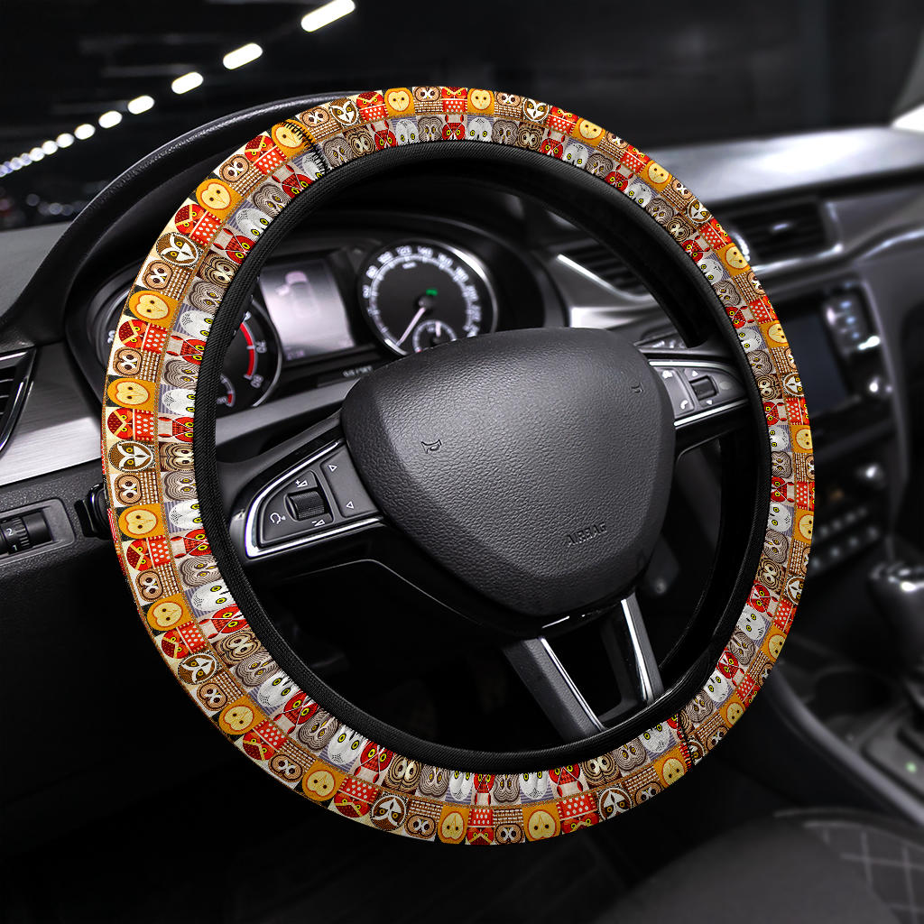 Owl Head Funny Premium Car Steering Wheel Cover Nearkii