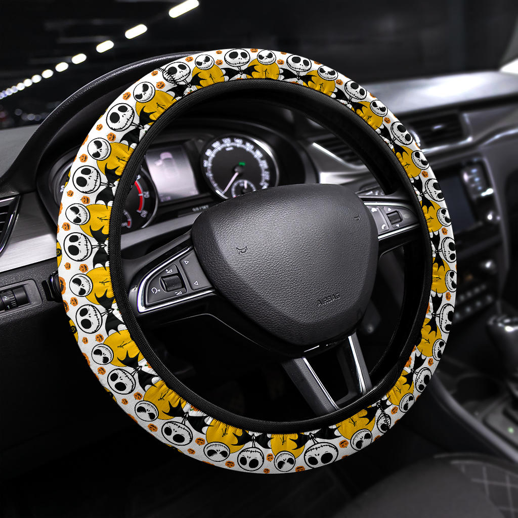 Nightmare Before Christmas Jack Head Funny Premium Custom Car Steering Wheel Cover Nearkii