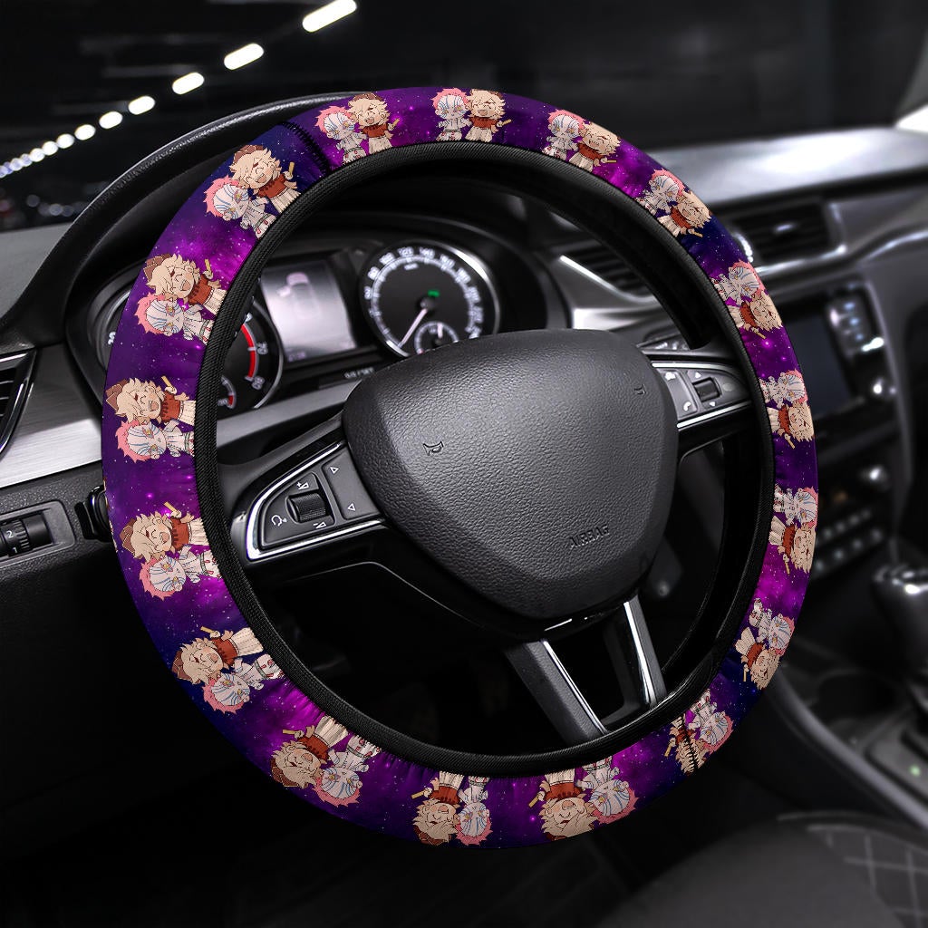 Doma and Akaza Demon Slayer Anime Premium Custom Car Steering Wheel Cover 1 Nearkii