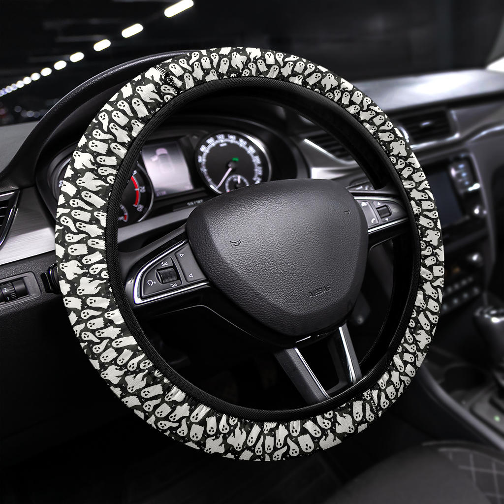 Halloween Ghost Funny Premium Car Steering Wheel Cover Nearkii