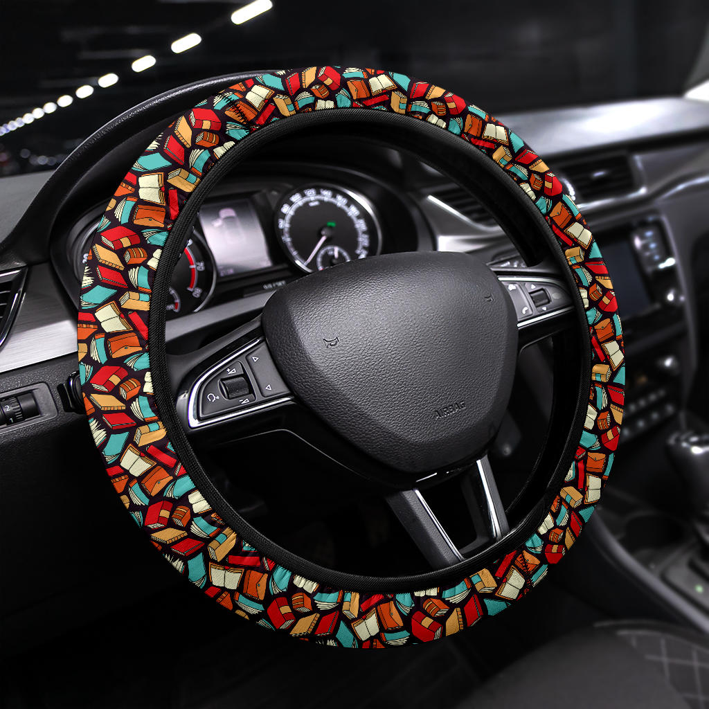 Book Black Background Premium Car Steering Wheel Cover Nearkii